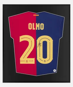 Framed Dani Olmo Signed Shirt, Barcelona 20 Kit [Lite]