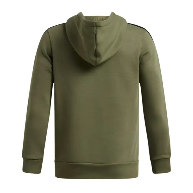 Under Armour Youth Hoodie Icon Fleece Taping Marine OD Green/White - Image 2