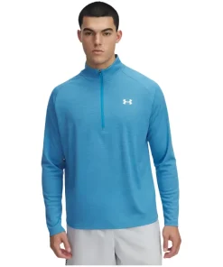 Under Armour Mens ½ Zip Tech Textured Ether Blue/Tonic/White