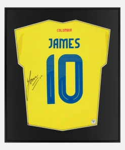 Framed James Rodriguez Signed Shirt, Colombia Copa America 2024 [Lite]