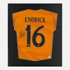 Framed Endrick Signed Shirt, Real Madrid, Away Orange, New [Lite]
