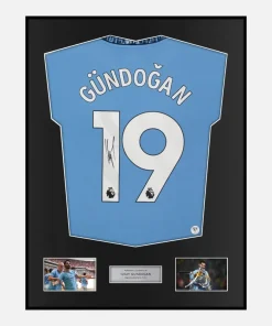 Framed Ilkay Gundogan Signed Manchester City Shirt 2024-25 Home [Classic]