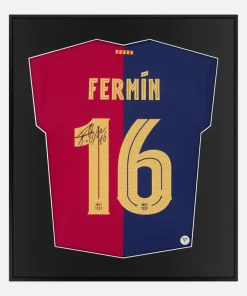 Framed Fermín López Marín Signed Shirt, Barcelona 16 Kit [Lite]