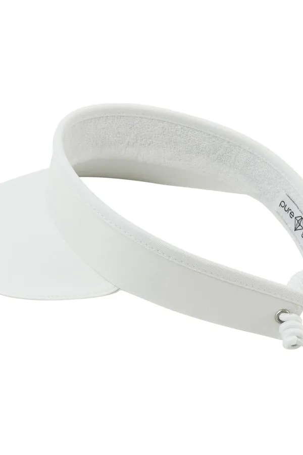 PURE GOLF WOMENS TELEPHONE WIRE VISOR WHITE - Image 2