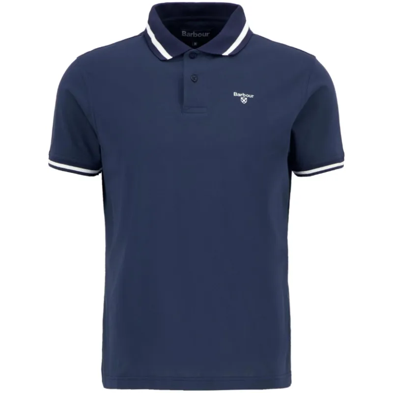 Barbour Mens Polo Ferrybridge Lightweight Tailored Fit Navy