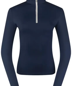 PURE GOLF WOMENS TRANQUILITY PLAIN MID LAYER NAVY