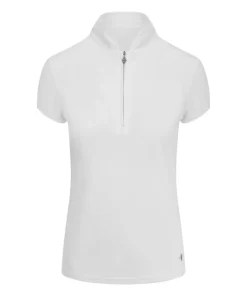 PURE GOLF WOMENS BLOOM CAP SLEEVE POLO SHIRT WHITE