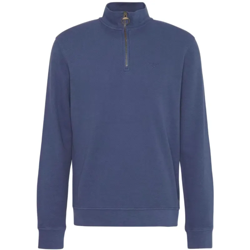 Barbour Mens Sweatshirt Pique Interlock Half Zip Oceana - Image 2