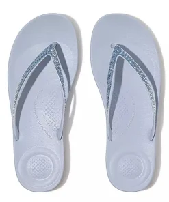 FITFLOP IQUSHION OMBRE SPARKLE FLIP-FLOPS SKYWASH BLUE