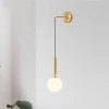 Poiret Series Brass & Glass Globe Hanging Wall Lamp - Final Sale