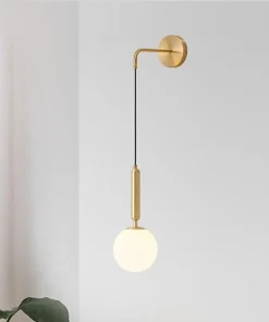 Poiret Series Brass & Glass Globe Hanging Wall Lamp - Final Sale