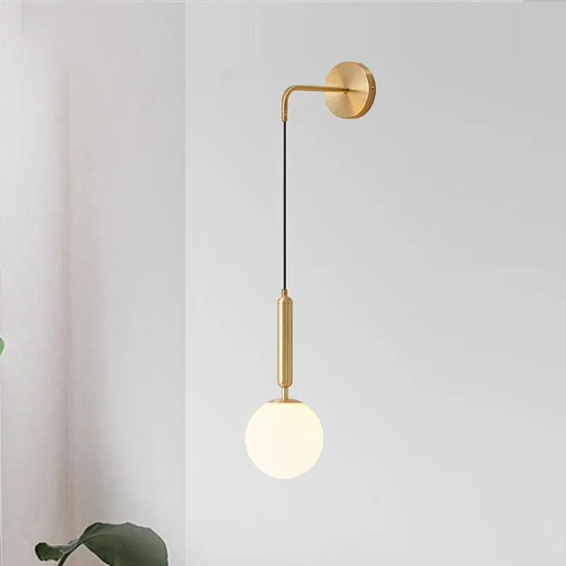Poiret Series Brass & Glass Globe Hanging Wall Lamp - Final Sale