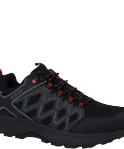 HI-TEC MENS DIAMONDE LOW WALKING BOOT BLACK/RED