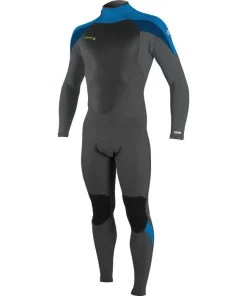 ONEILL YOUTH EPIC 4/3MM BACK ZIP FULL WETSUIT - BLACK/GRAPHITE/BALIBLUE/DEAPSEA