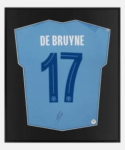 Framed De Bruyne Signed Shirt, Manchester City 17 [Lite]