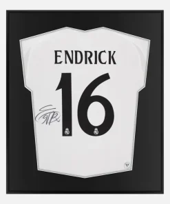 Framed Endrick Signed Shirt, Real Madrid, Home White, New [Lite]