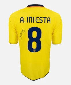 Andres Iniesta Signed Barcelona Shirt 2008-09 Away Yellow [8]