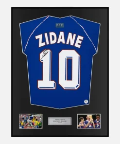 Framed Zinedine Zidane Signed France Shirt Home 1998 [Classic]