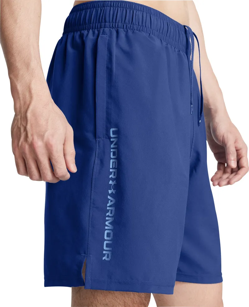 Under Armour Tech Woven Wordmark Mens Training Shorts - Blue - Image 3