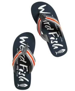WEIRDFISH MENS WATERFORD PRINTED FLIPFLOPS NAVY