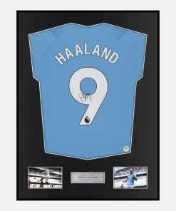 Framed Erling Haaland Signed Manchester City Shirt Player Version [Classic]