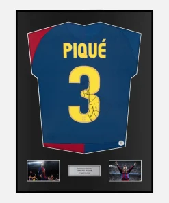 Framed Gerard Piqué Signed Barcelona Shirt 2008-09 Home [Classic]