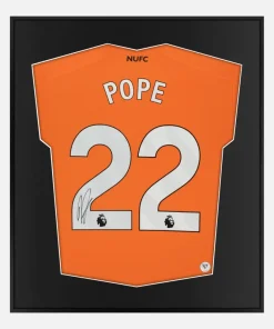 Framed Nick Pope Signed Newcastle Shirt, Goalkeeper kit [Lite]