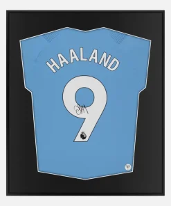 Framed Haaland Signed Manchester City Shirt, Authentic Match Edition [Lite]