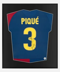 Framed Pique Signed Shirt, Barcelona Home 2009 Treble [Lite]