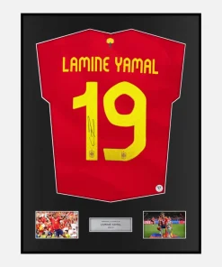 Framed Lamine Yamal Signed Spain Shirt Euro 2024 Winners [Classic]