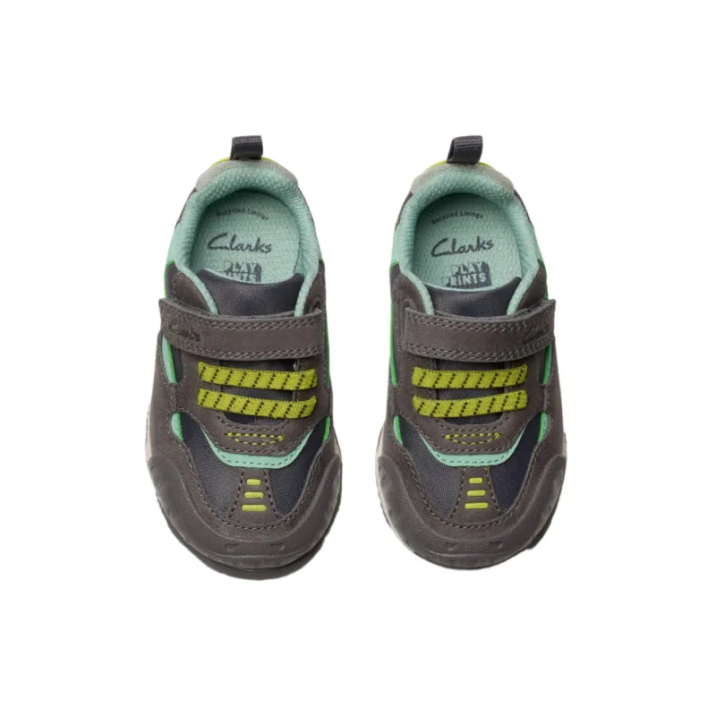Clarks Boys Trainer Steggy2 Park T Grey/Green - Image 2