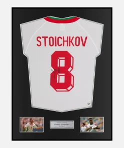 Framed Hristo Stoichkov Signed Bulgaria Shirt Home [Classic]