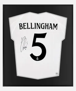 Framed Bellingham Signed Shirt, Rare Autograph, Real Madrid Home [Lite]
