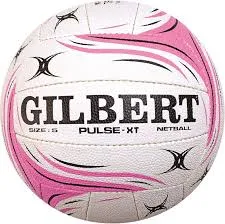 GILBERT PULSE XT NETBALL SIZE 5  WHITE/PINK