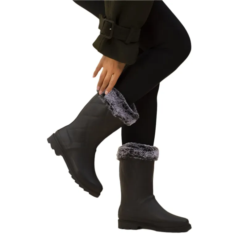Lazy Dogz Womens Wellington Boots ELZ007 Norway Black - Image 2