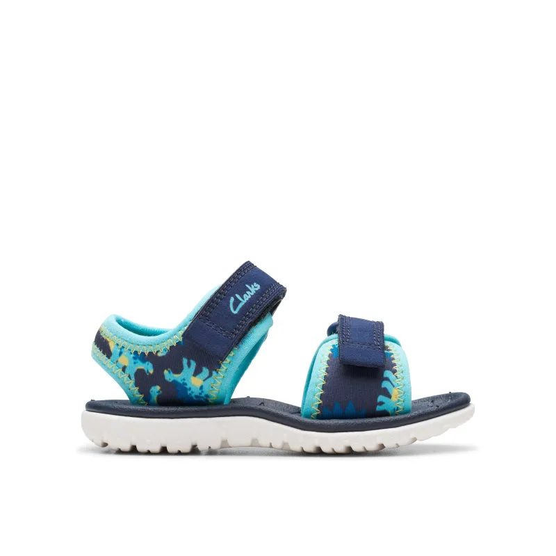 Clarks Boys Sandal Surfing Tide T Navy/Turquoise - Image 2