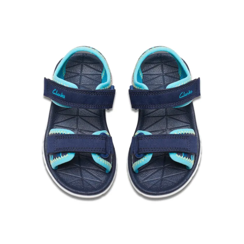 Clarks Boys Sandal Surfing Tide T Navy/Turquoise - Image 3