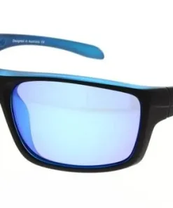 DIRTY DOG AXLE SATIN BLACK CRYSTAL BLUE/GREY MIRROR POLARISED SUNGLASSES