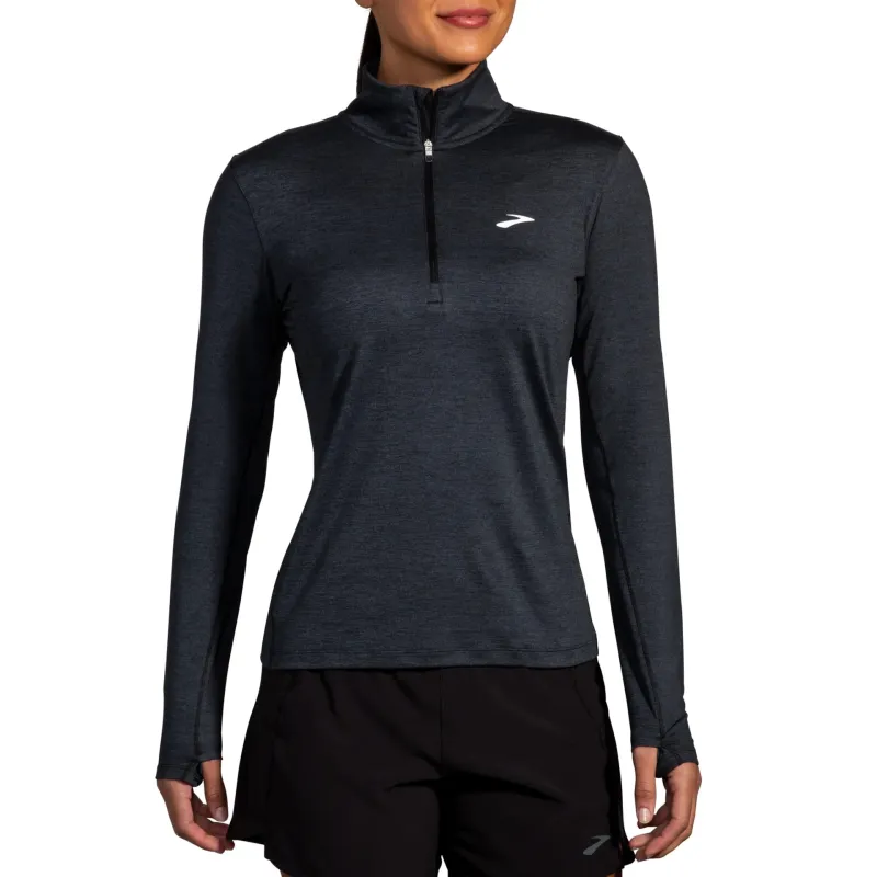 Brooks Womens Top ½ Zip Dash 2.0 HTR Black - Image 2