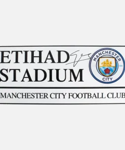 Pep Guardiola Signed Stadium Sign Manchester City