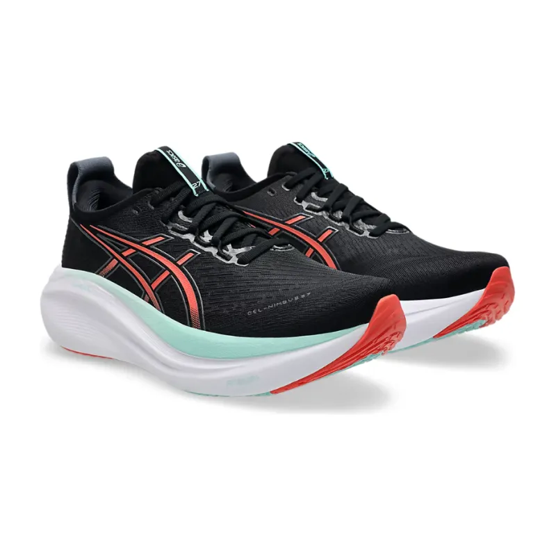 Asics Mens Trainer Gel-Nimbus 27 Black/Coral Reef