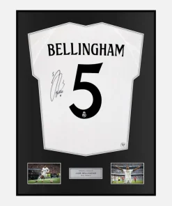 Framed Jude Bellingham Signed Real Madrid Shirt 2024-25 Home [Classic]