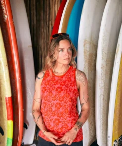 SALTROCK WOMENS  HIBISCUS VEST RED