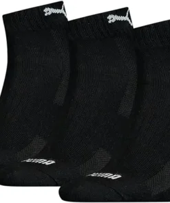 PUMA CUSHIONED 1/4 SOCKS BLACK 3PACK