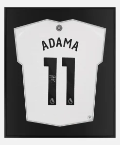 Framed Adama Traore Signed Shirt, Fulham White Home [Lite]