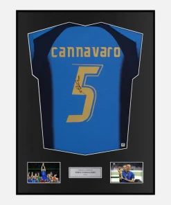 Framed Fabio Cannavaro Signed Italy Shirt 2006 World Cup [Classic]