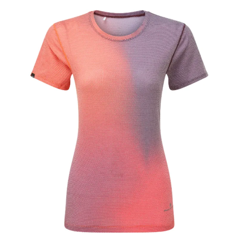 Ronhill Womens Tee Tech Golden Hour Damson/Sunset Merge