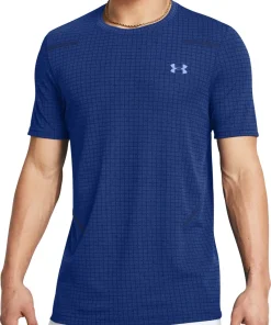 Under Armour Seamless Grid Short Sleeve Mens Training Top - Blue