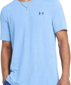Under Armour Seamless Grid Short Sleeve Mens Training Top - Blue