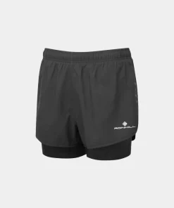 RONHILL WOMENS CORE TWIN SHORT BLACK